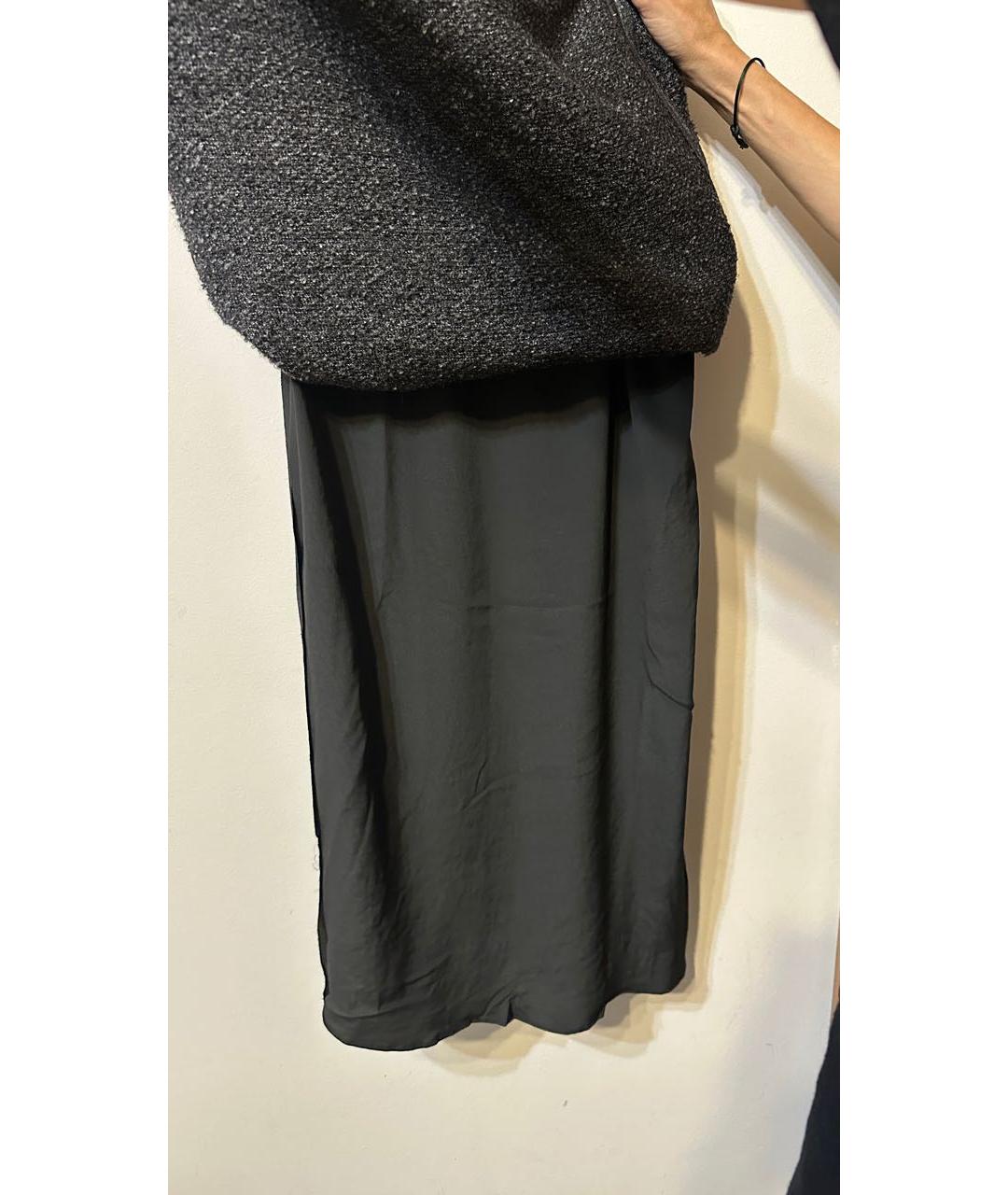 BRUNELLO CUCINELLI Антрацитовое шерстяное повседневное платье, фото 4
