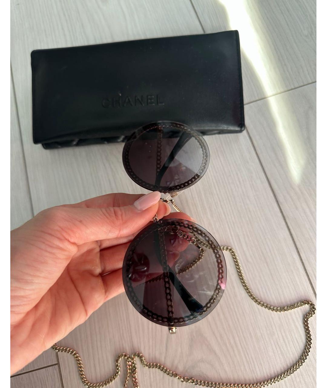 CHANEL Антрацитовые солнцезащитные очки, фото 2