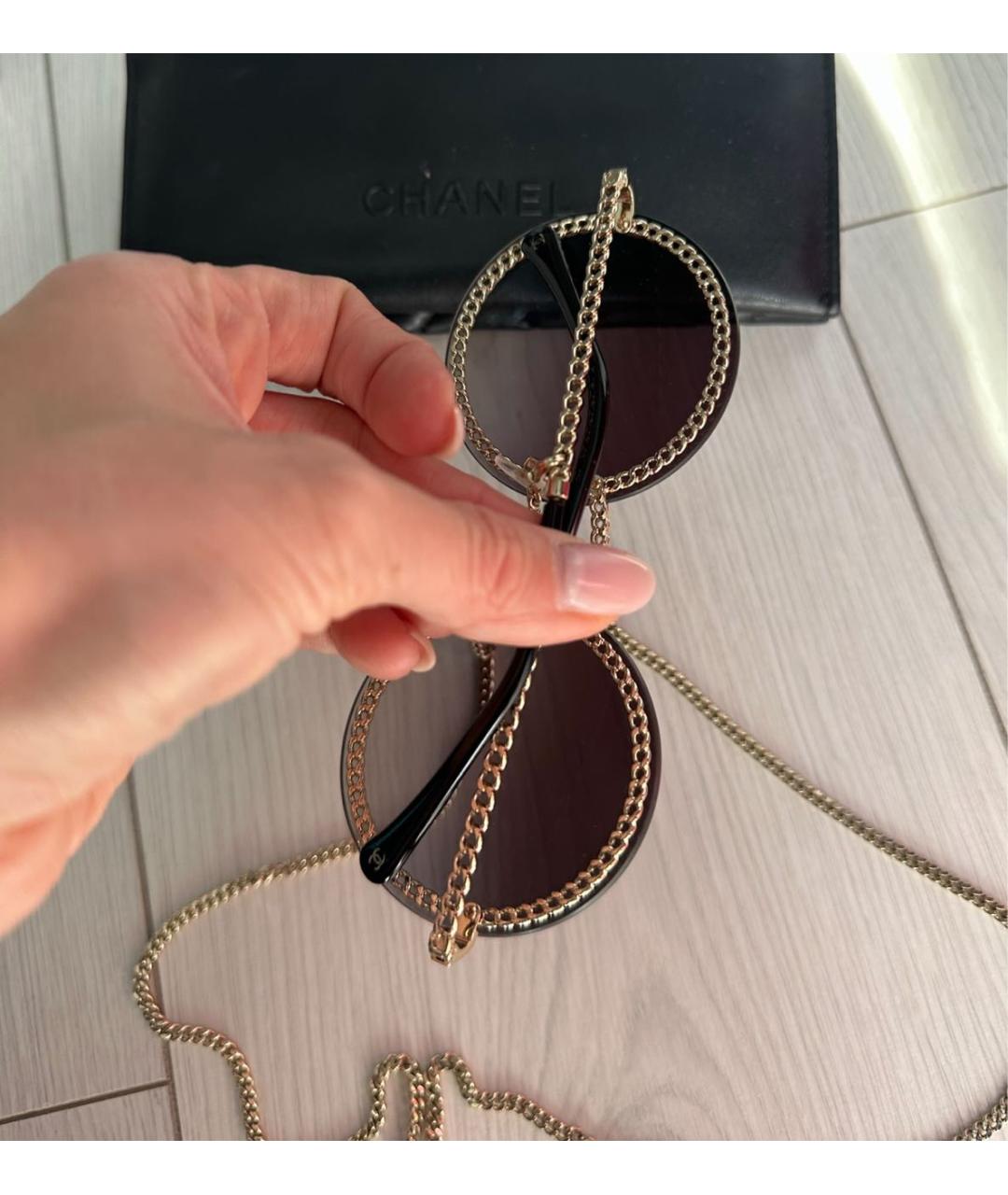 CHANEL Антрацитовые солнцезащитные очки, фото 3