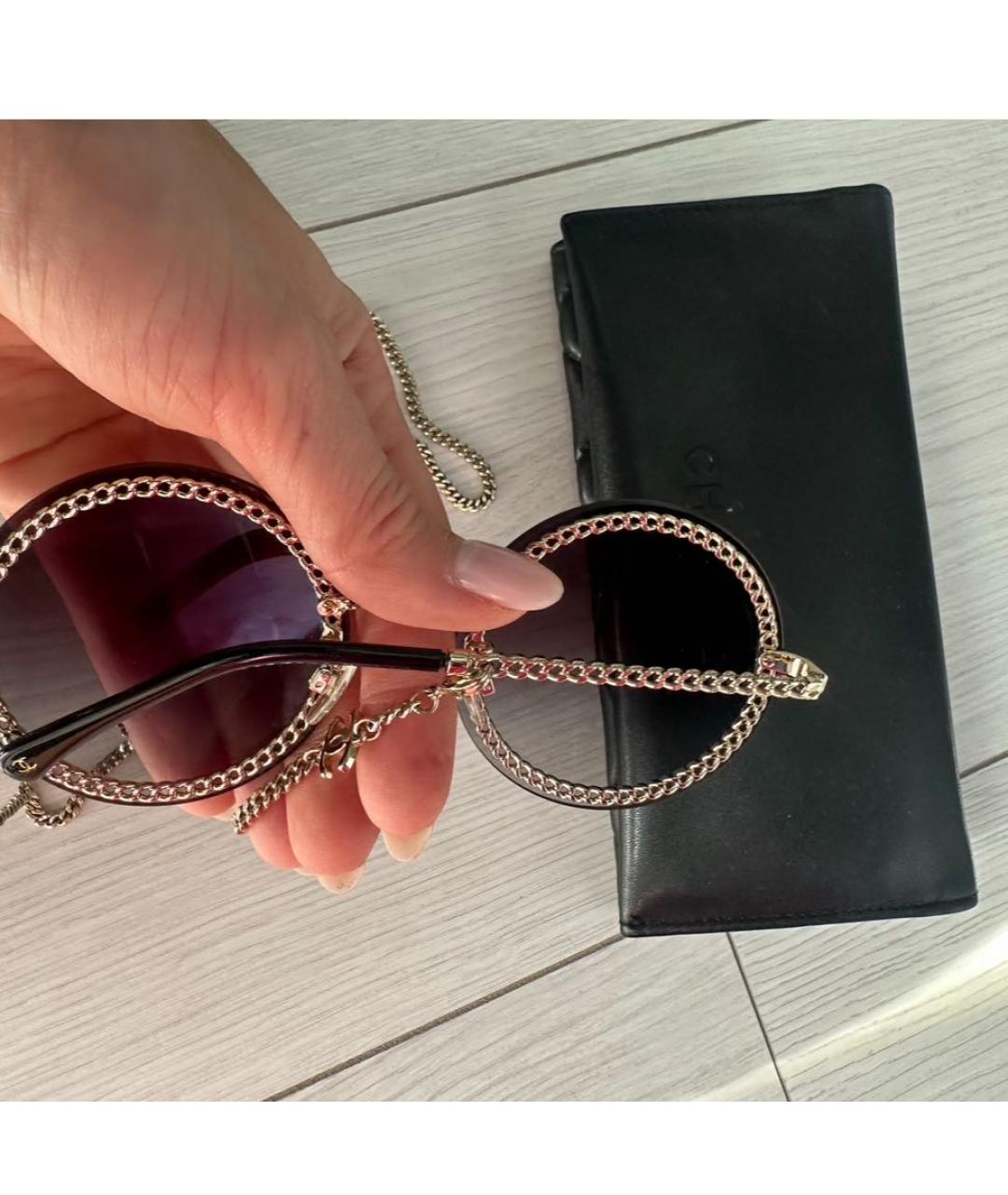 CHANEL Антрацитовые солнцезащитные очки, фото 5