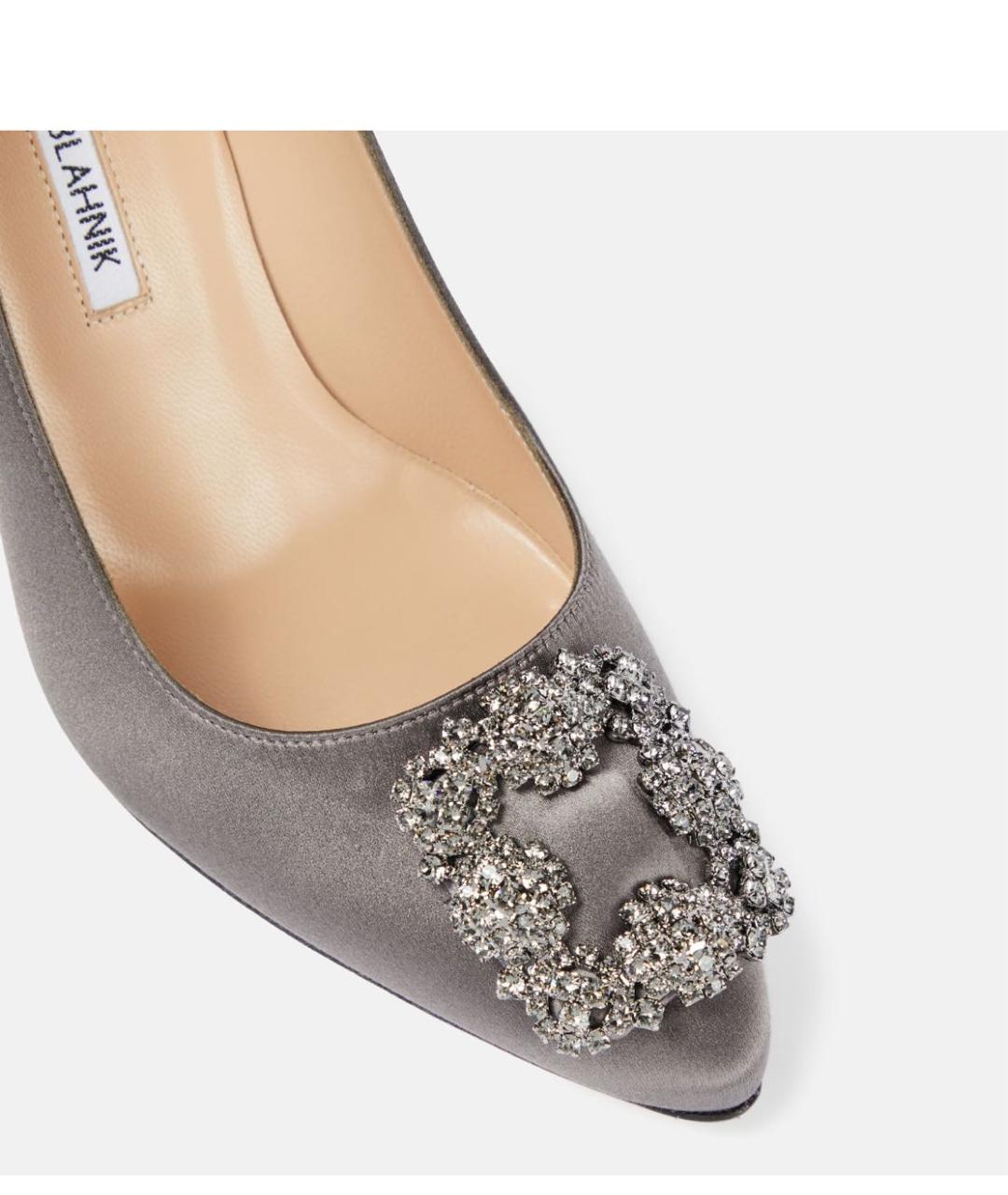 MANOLO BLAHNIK Антрацитовые текстильные туфли, фото 3