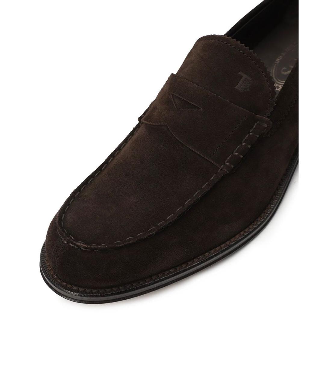 TOD'S Коричневые замшевые лоферы, фото 6