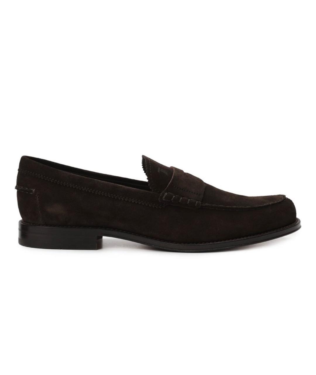 TOD'S Коричневые замшевые лоферы, фото 1