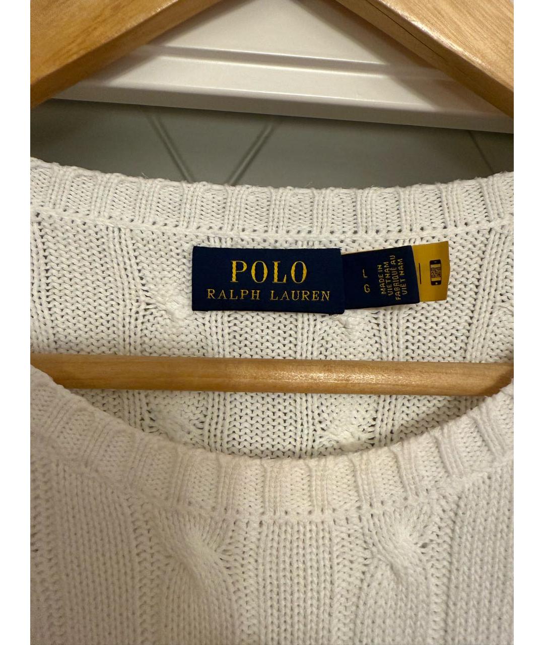 POLO RALPH LAUREN Белый хлопковый джемпер / свитер, фото 3