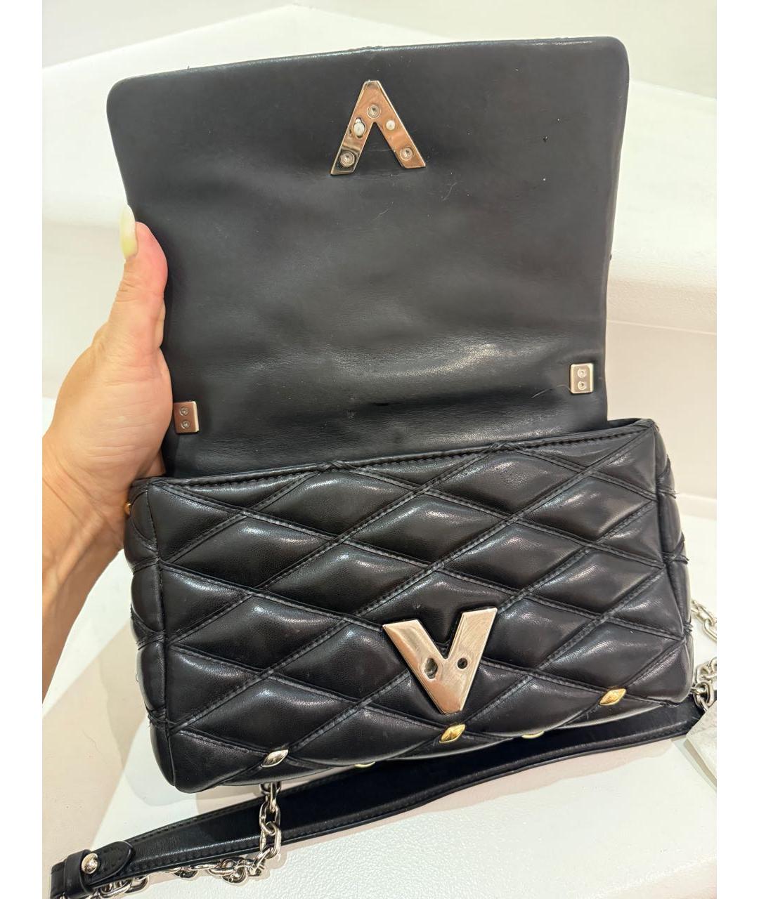 LOUIS VUITTON Черная кожаная сумка через плечо, фото 8