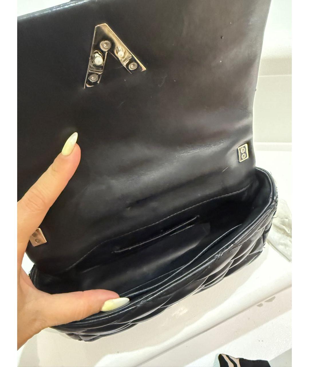 LOUIS VUITTON Черная кожаная сумка через плечо, фото 4