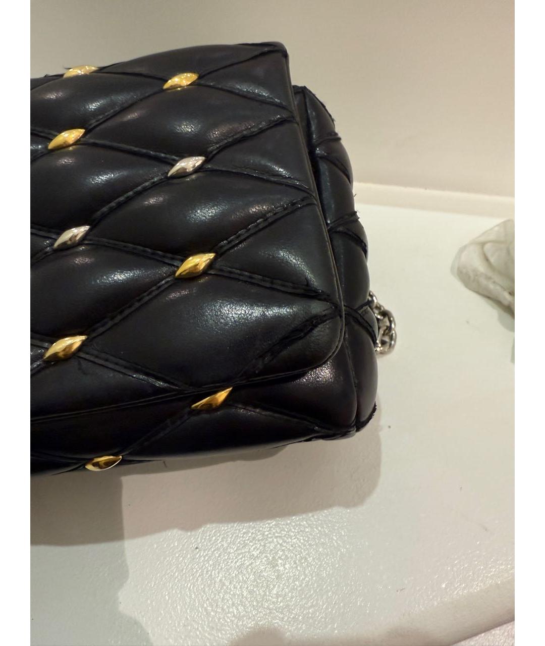 LOUIS VUITTON Черная кожаная сумка через плечо, фото 6