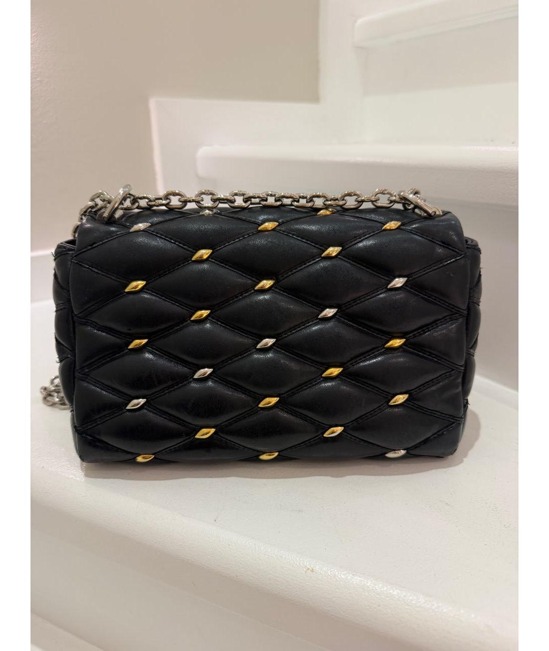 LOUIS VUITTON Черная кожаная сумка через плечо, фото 3