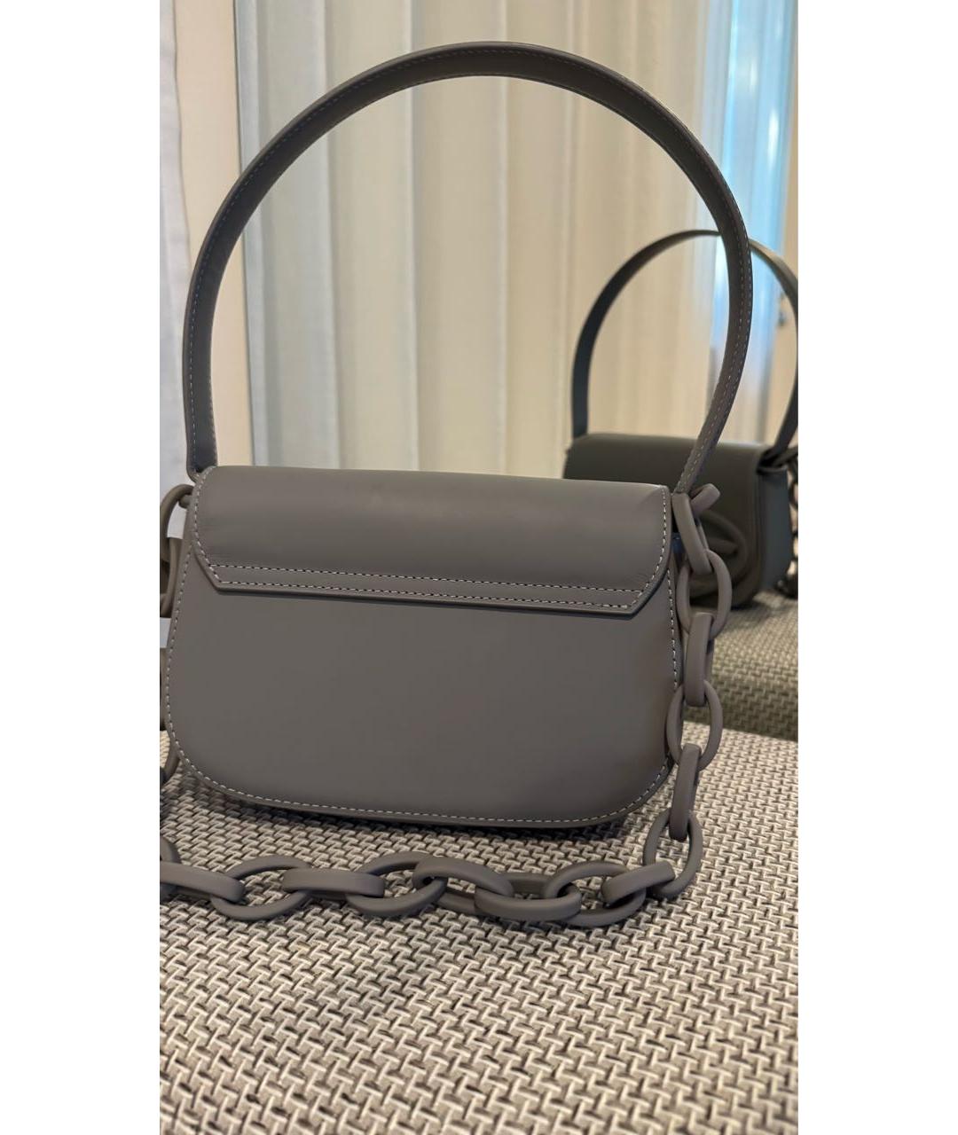 DIESEL Антрацитовая кожаная сумка с короткими ручками, фото 3