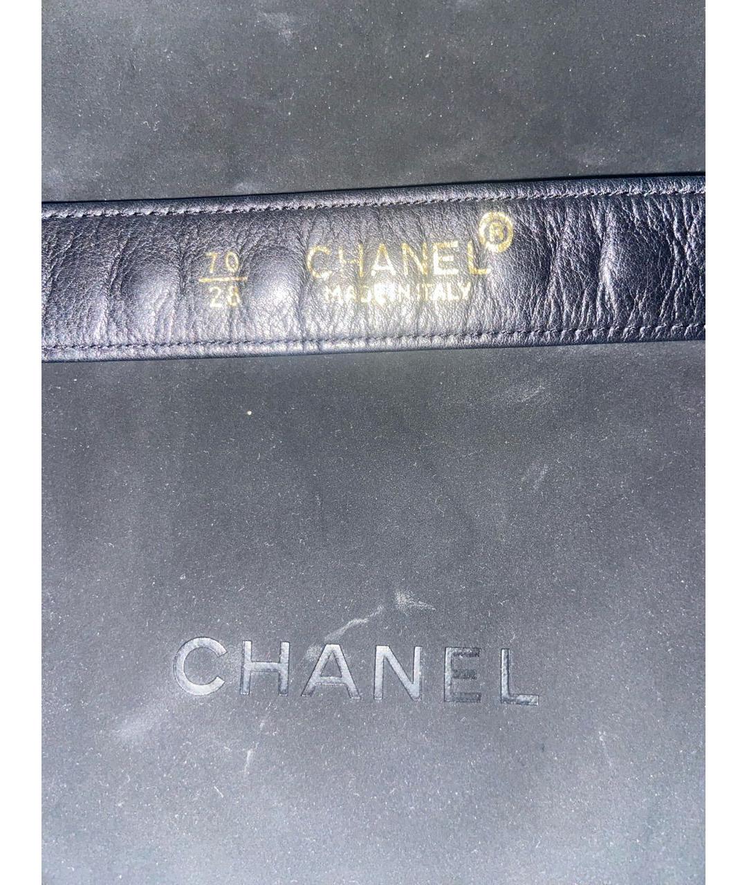 CHANEL Черный кожаный ремень, фото 4
