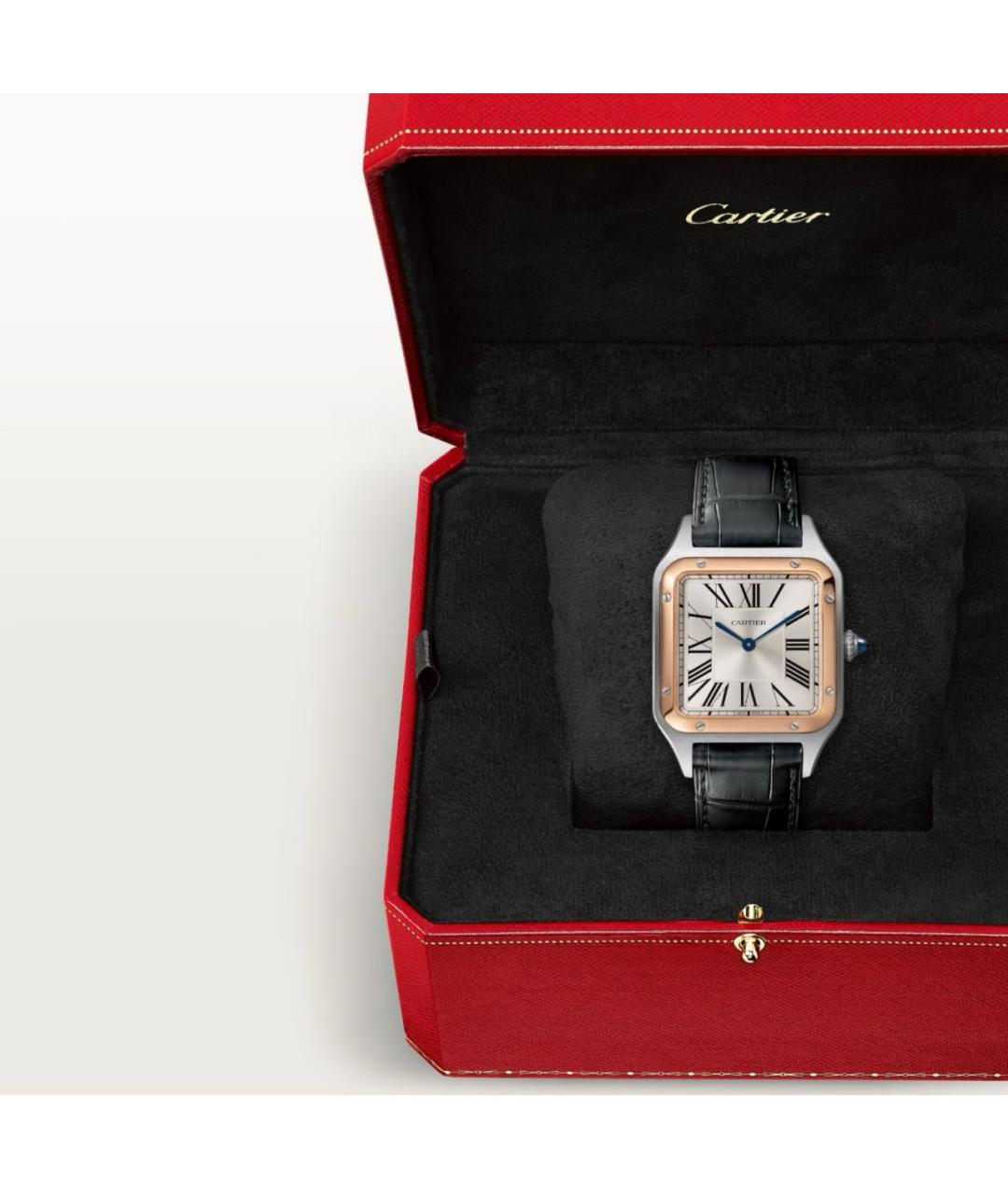 CARTIER Черные часы из розового золота, фото 7