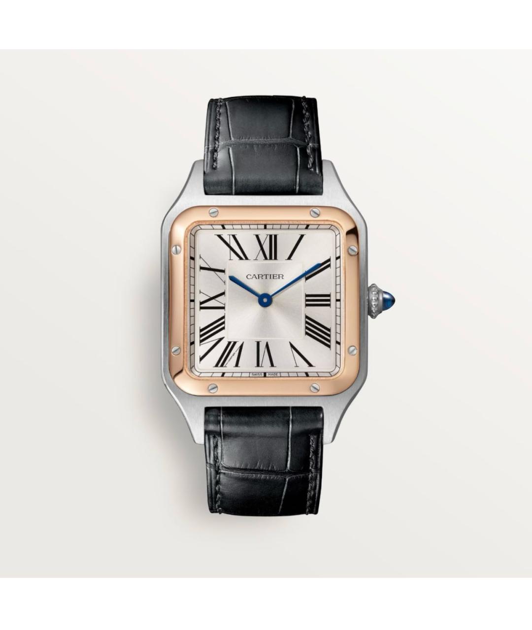 CARTIER Черные часы из розового золота, фото 8