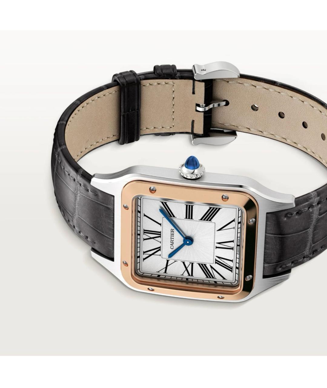 CARTIER Черные часы из розового золота, фото 5