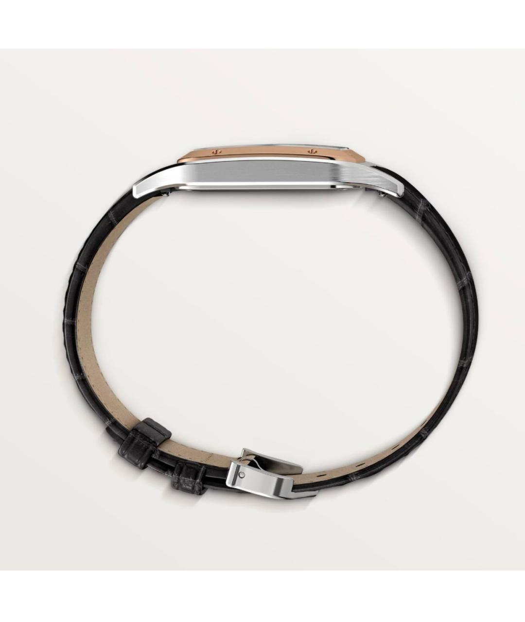 CARTIER Черные часы из розового золота, фото 4
