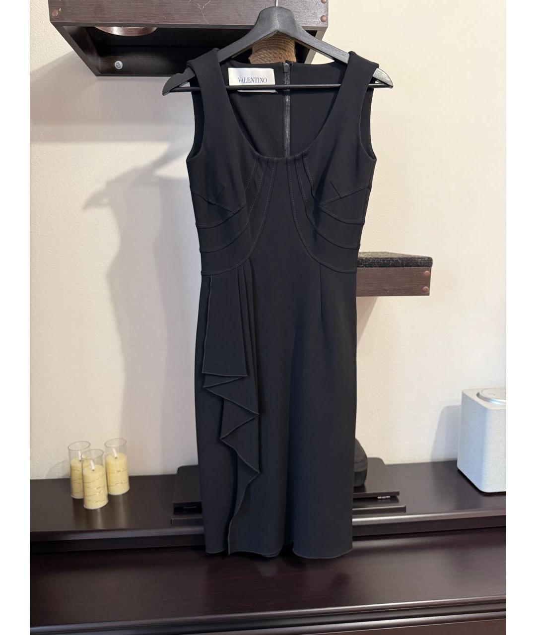 VALENTINO Черное вискозное коктейльное платье, фото 9