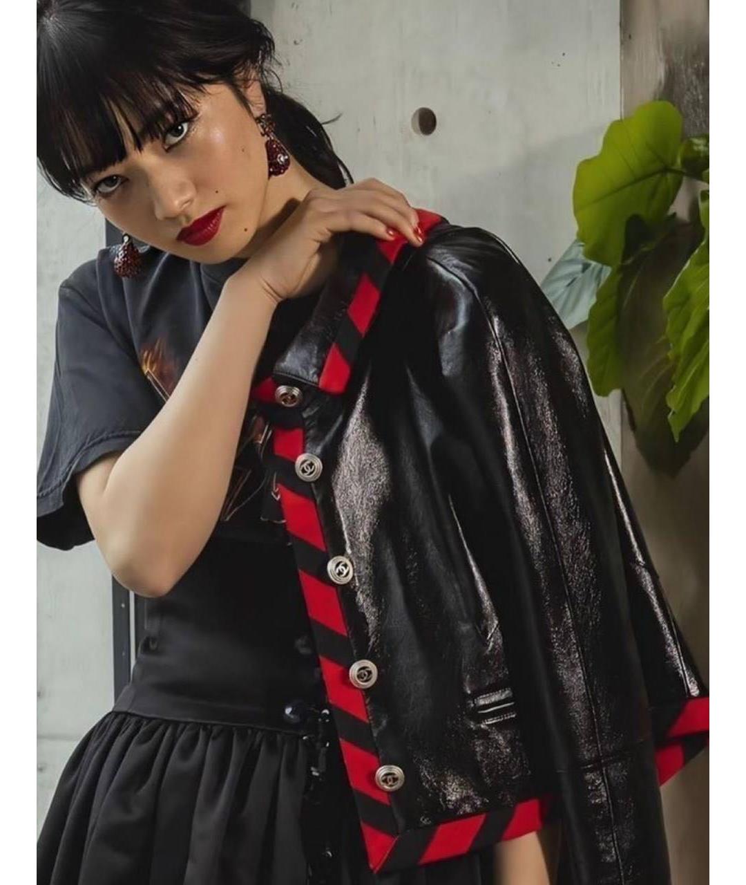 CHANEL Черная кожаная куртка, фото 2