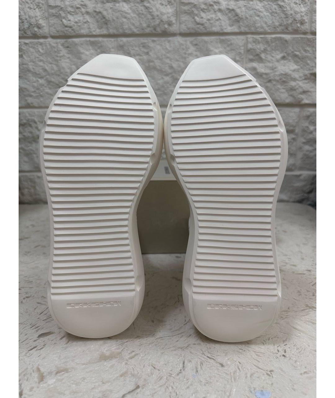RICK OWENS DRKSHDW Белые кожаные высокие кроссовки / кеды, фото 4