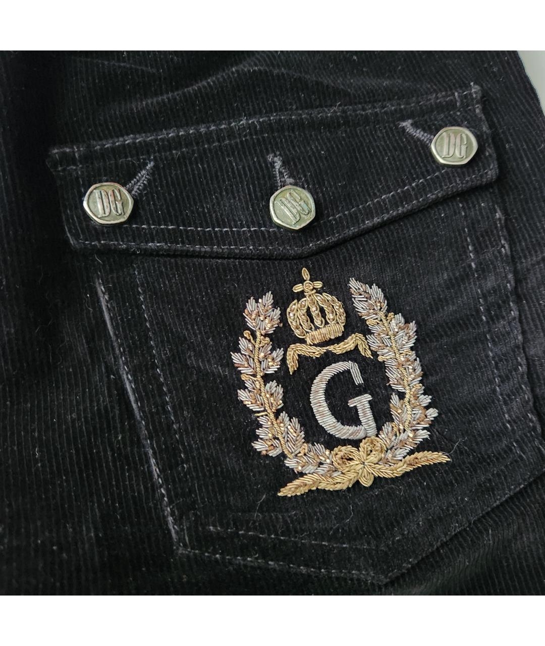 DOLCE&GABBANA Черные велюровые прямые брюки, фото 6