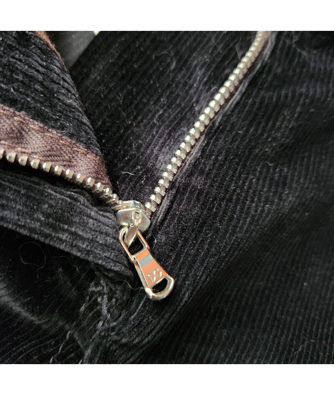 DOLCE&GABBANA Черные велюровые прямые брюки, фото 7