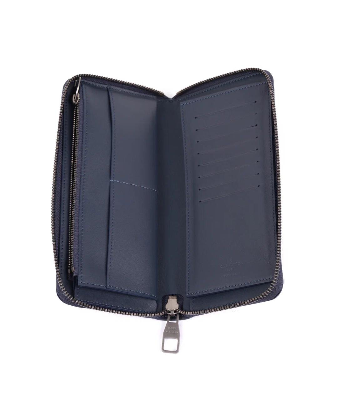 LOUIS VUITTON Темно-синий кожаный кошелек, фото 4