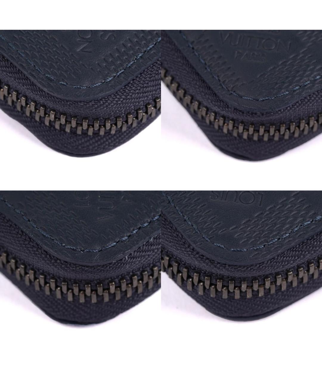 LOUIS VUITTON Темно-синий кожаный кошелек, фото 8