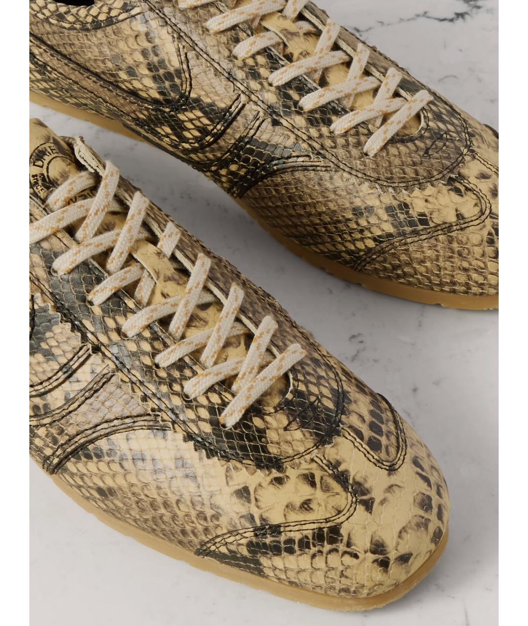 DRIES VAN NOTEN Бежевые кожаные кеды, фото 3