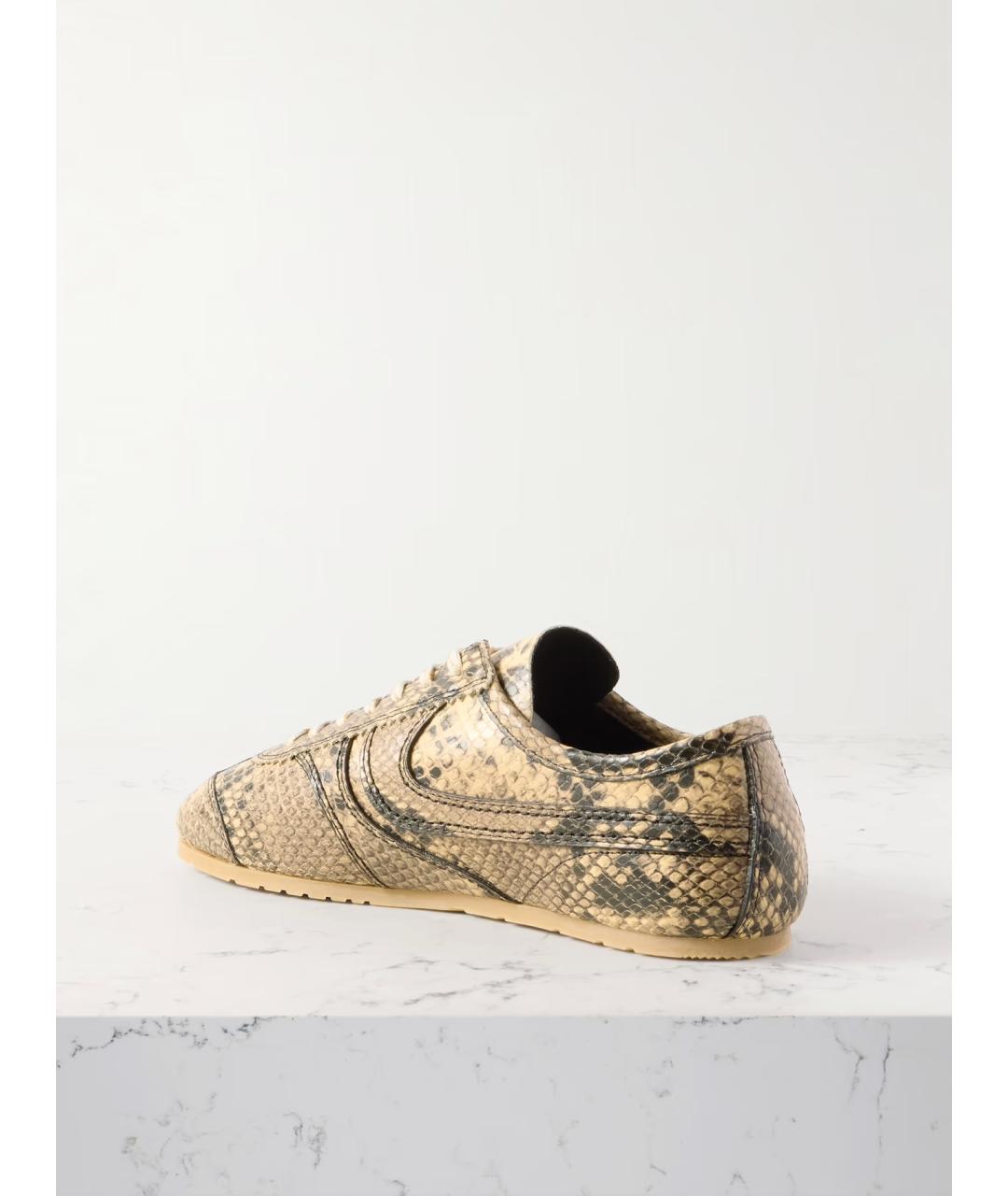 DRIES VAN NOTEN Бежевые кожаные кеды, фото 4