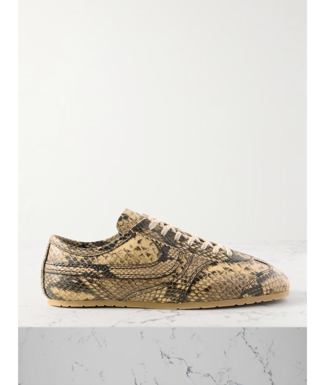 DRIES VAN NOTEN Бежевые кожаные кеды, фото 8