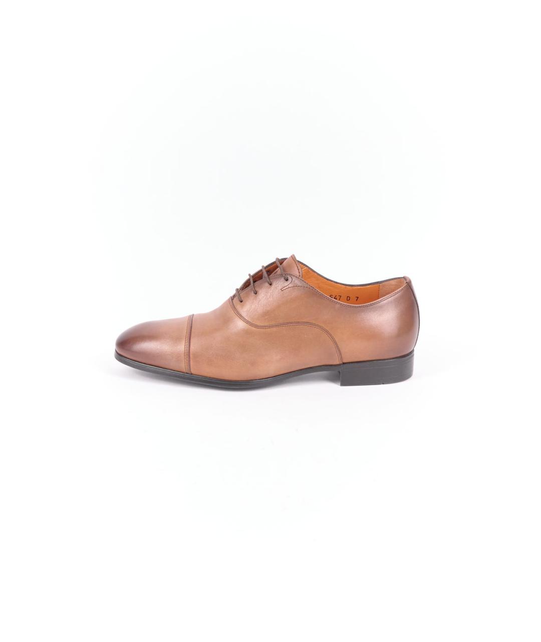 SANTONI Коричневые кожаные туфли, фото 6