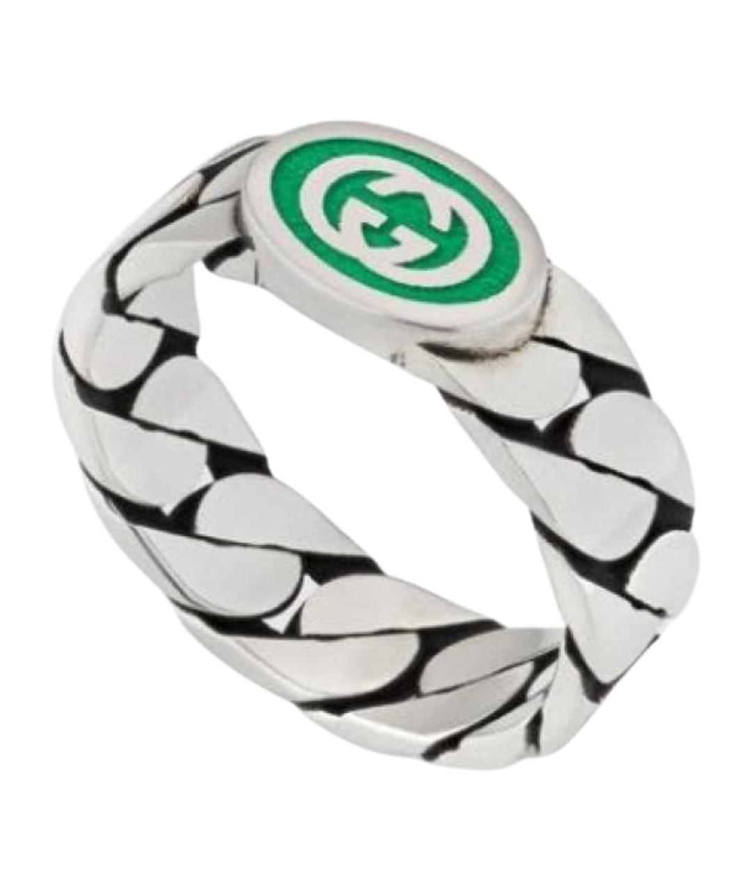GUCCI Зеленые серебряное кольцо, фото 1