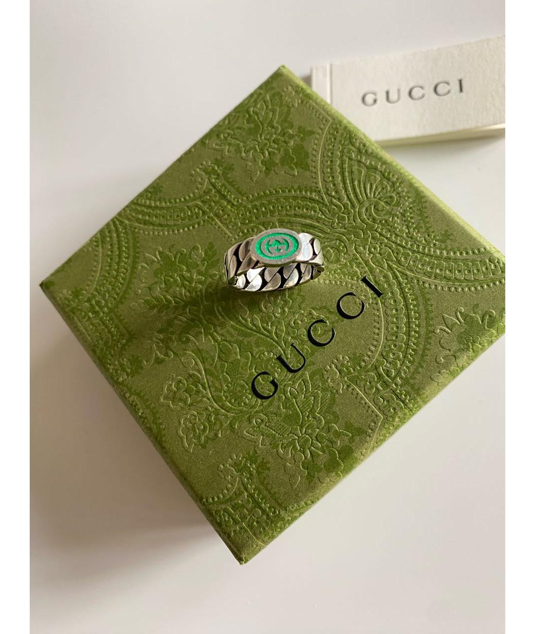 GUCCI Зеленые серебряное кольцо, фото 5