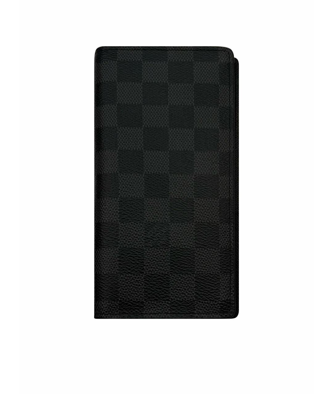 LOUIS VUITTON Антрацитовый кожаный кошелек, фото 1