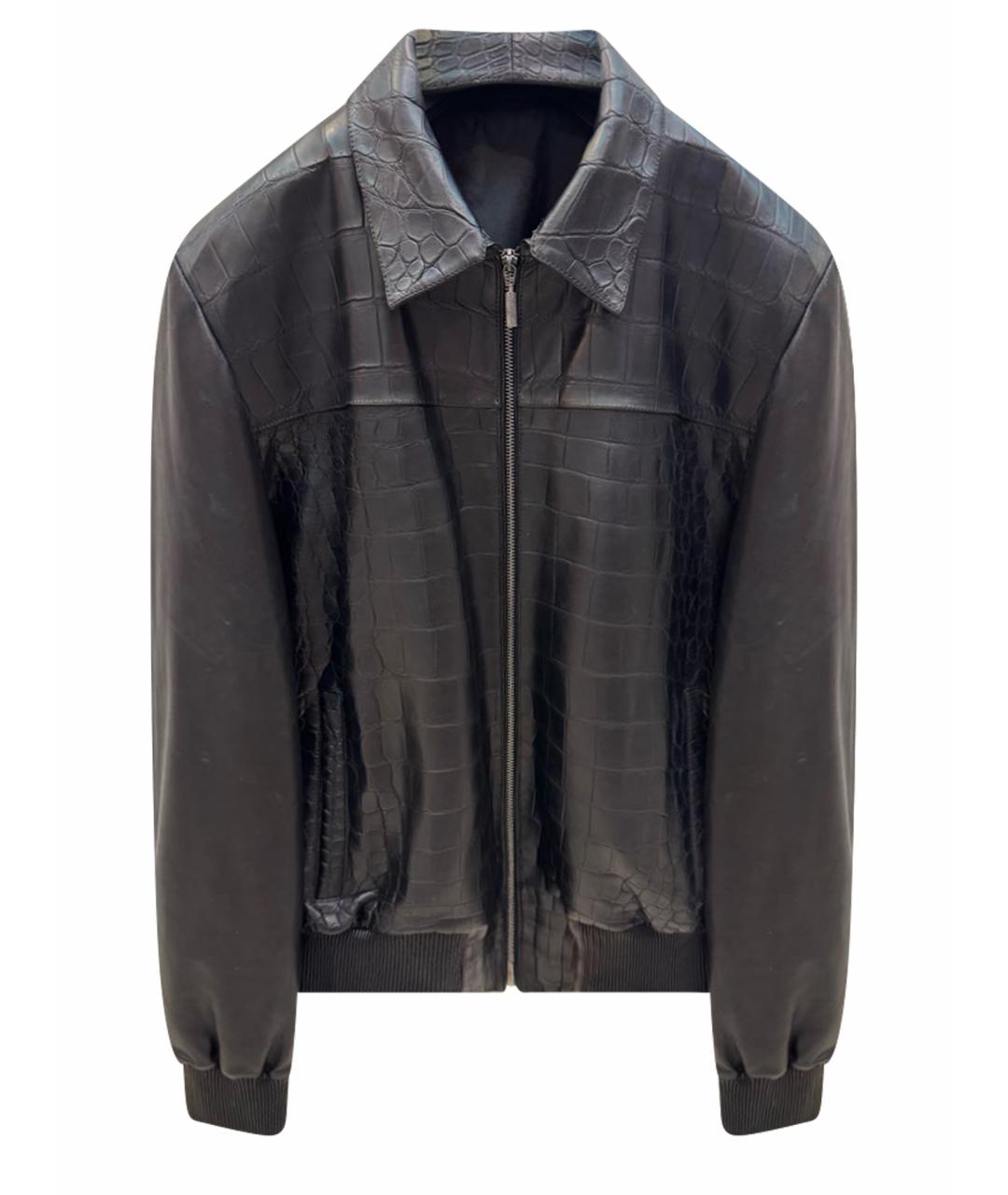 BRIONI Черная кожаная куртка, фото 1