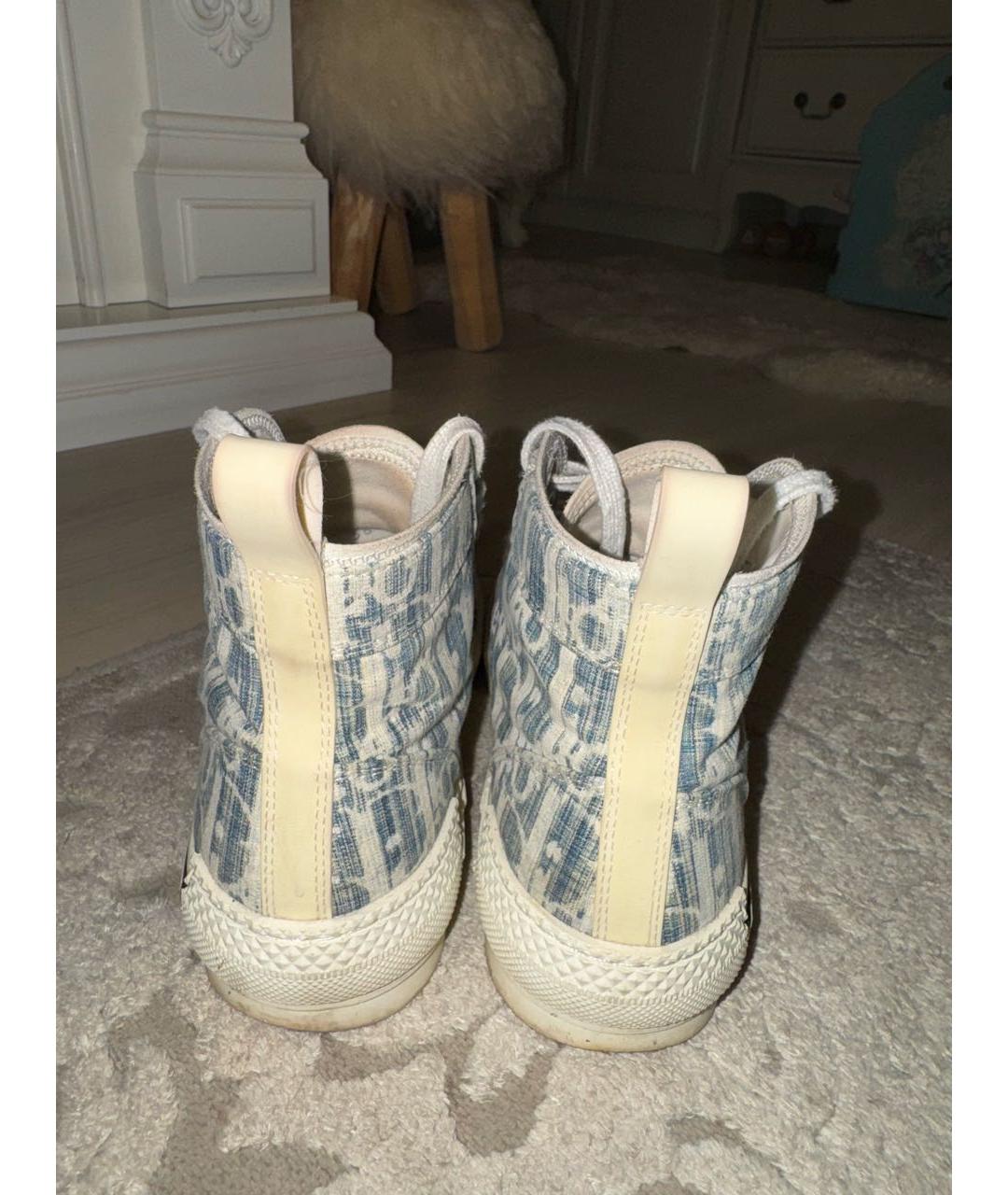 CHRISTIAN DIOR Голубые текстильные кеды, фото 4