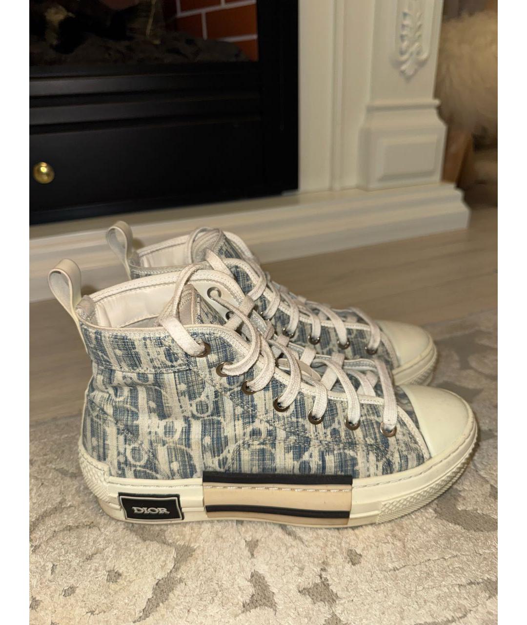 CHRISTIAN DIOR Голубые текстильные кеды, фото 5