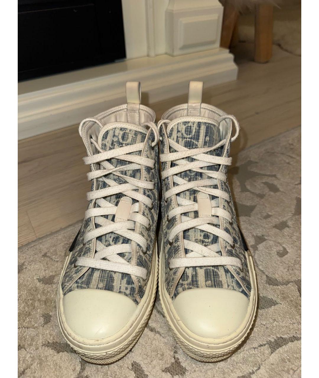 CHRISTIAN DIOR Голубые текстильные кеды, фото 2