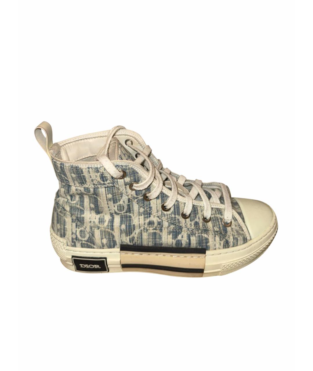 CHRISTIAN DIOR Голубые текстильные кеды, фото 1