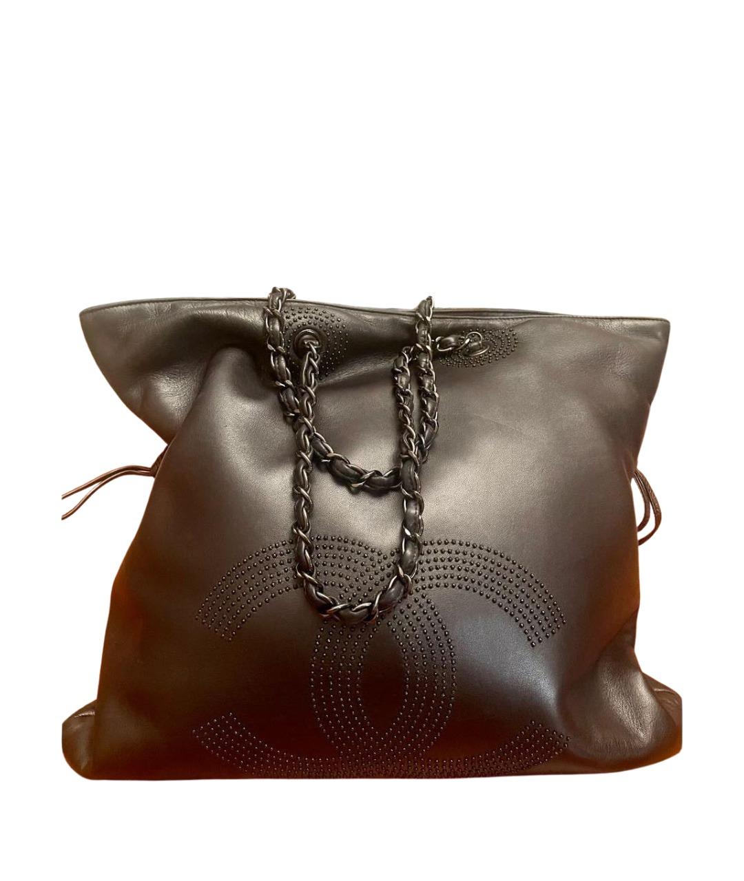 CHANEL Черная кожаная сумка тоут, фото 1