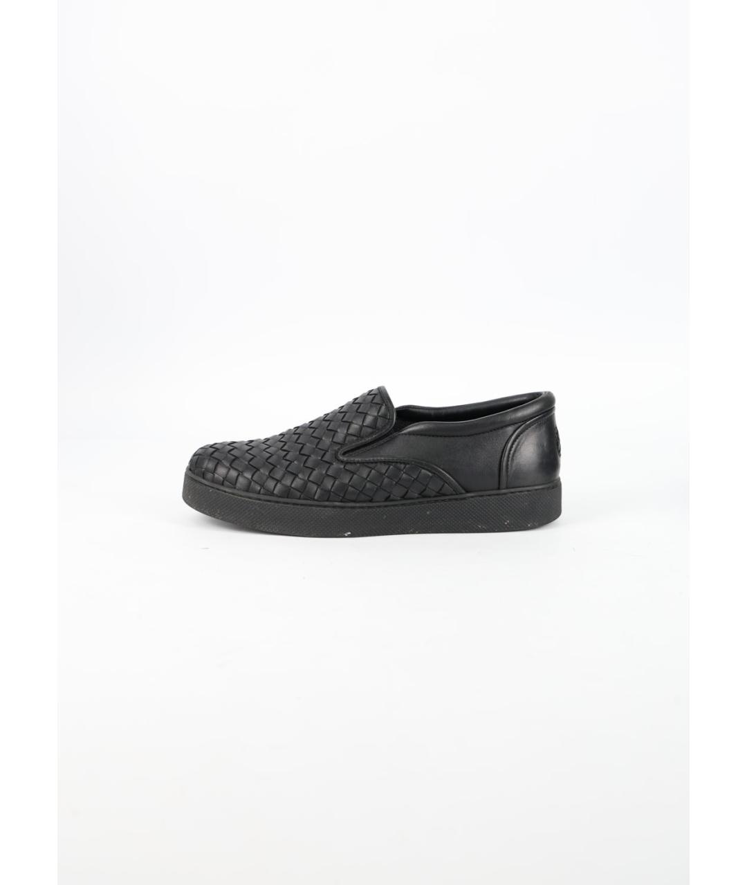 BOTTEGA VENETA Черные кожаные слипоны, фото 6
