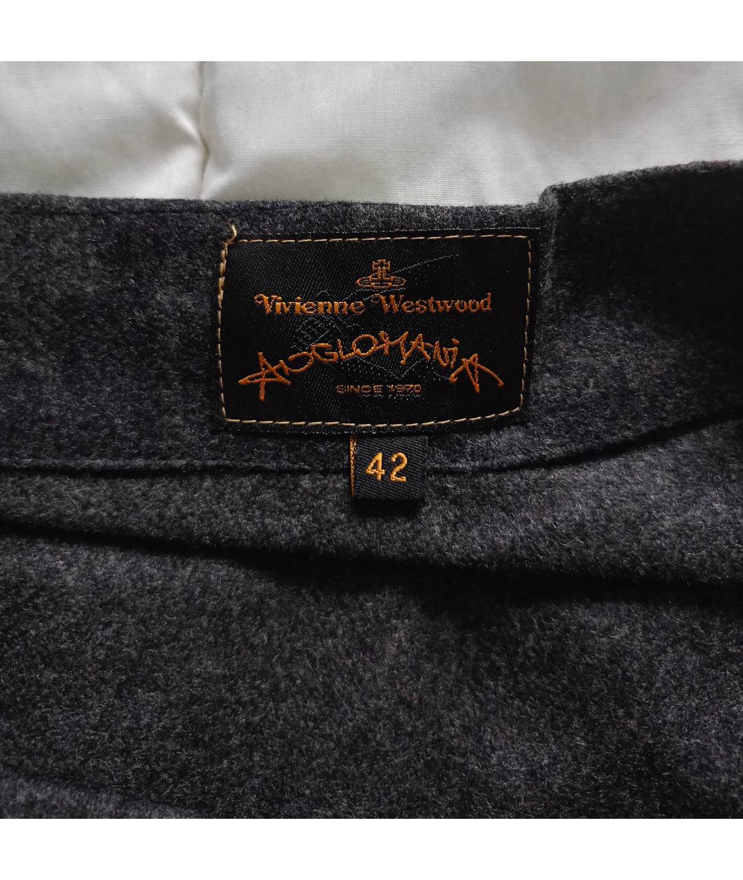 VIVIENNE WESTWOOD Антрацитовая шерстяная юбка миди, фото 3