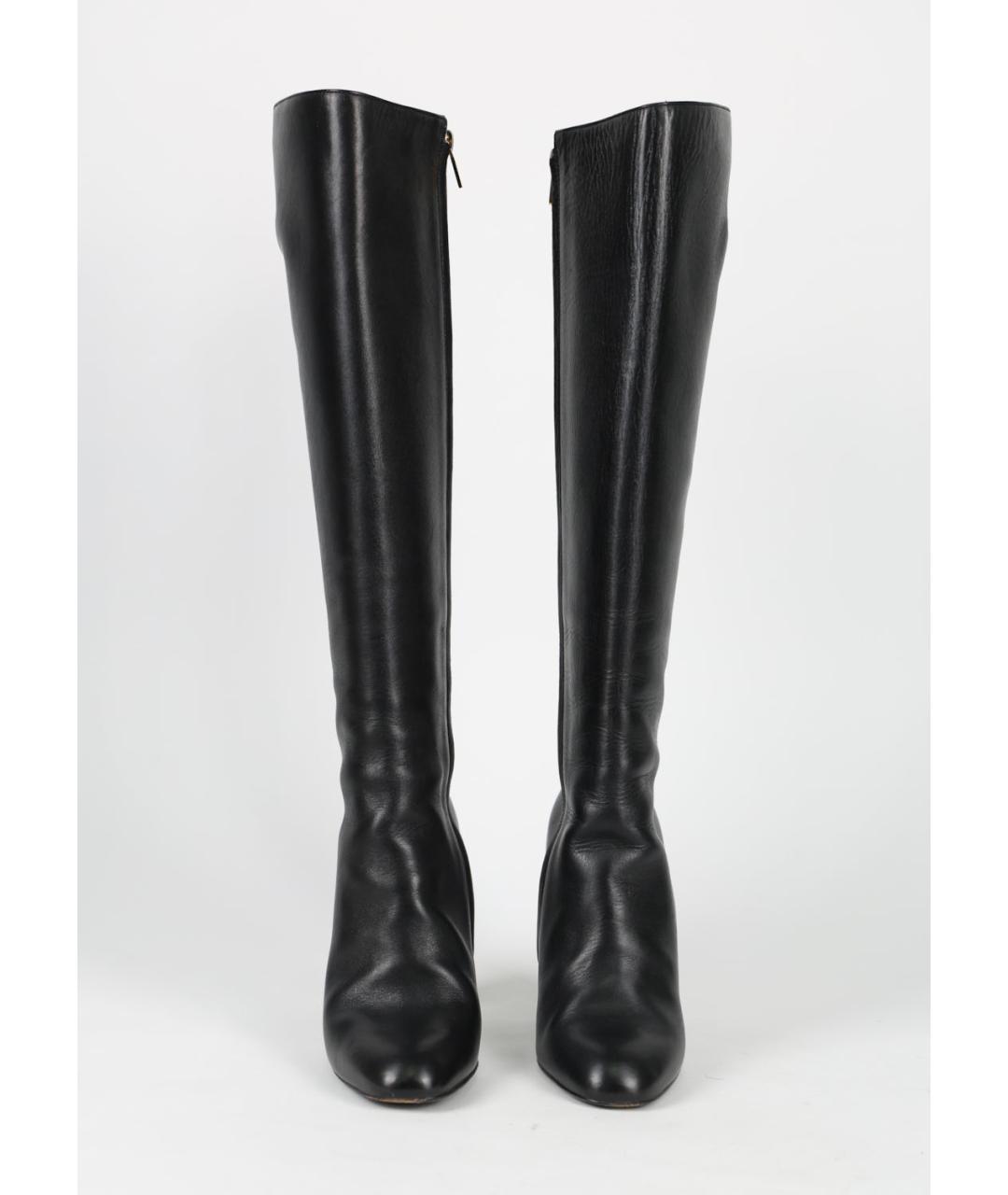 FERRAGAMO Черные кожаные сапоги, фото 2