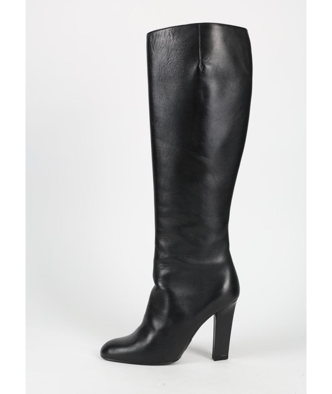 FERRAGAMO Черные кожаные сапоги, фото 7