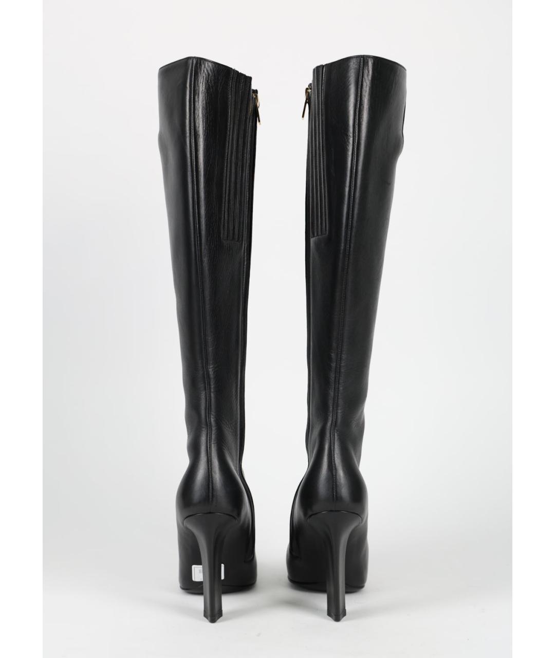 FERRAGAMO Черные кожаные сапоги, фото 4