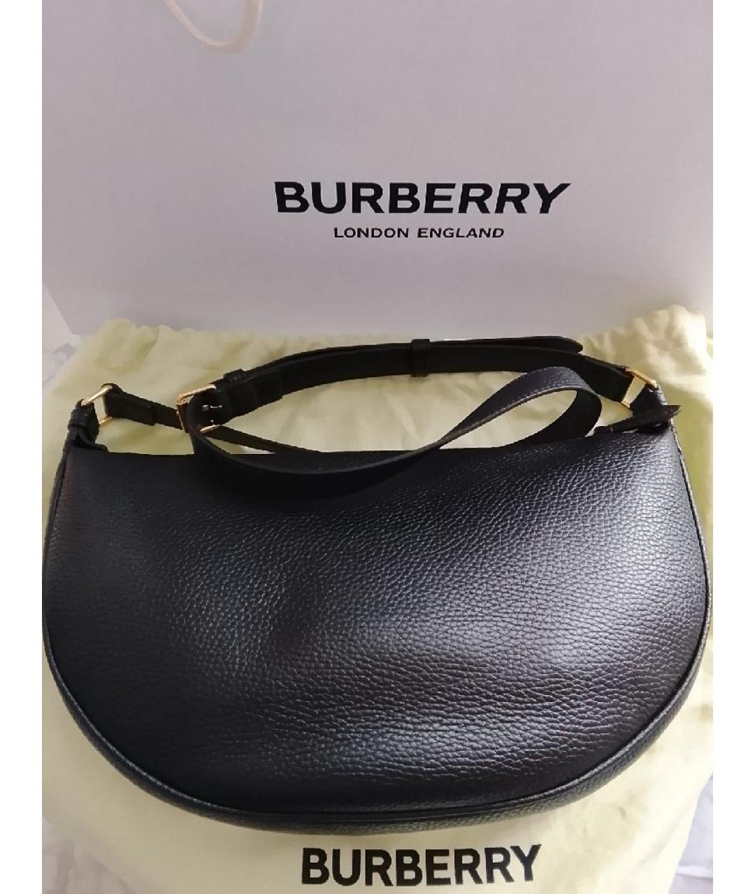 BURBERRY Черная кожаная сумка через плечо, фото 4