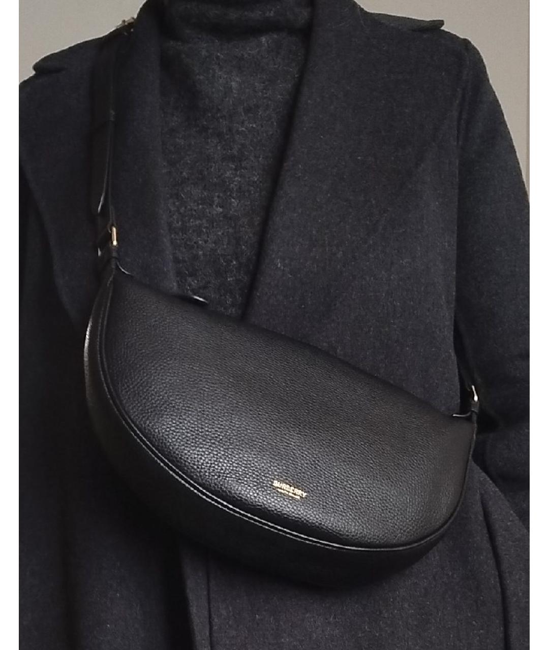 BURBERRY Черная кожаная сумка через плечо, фото 9