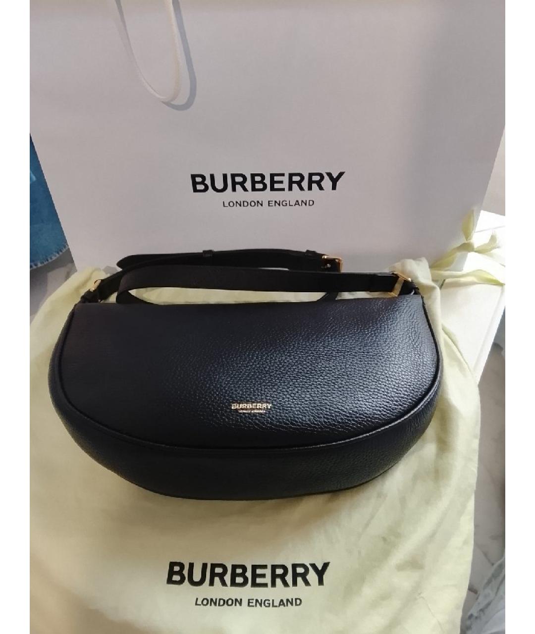 BURBERRY Черная кожаная сумка через плечо, фото 3