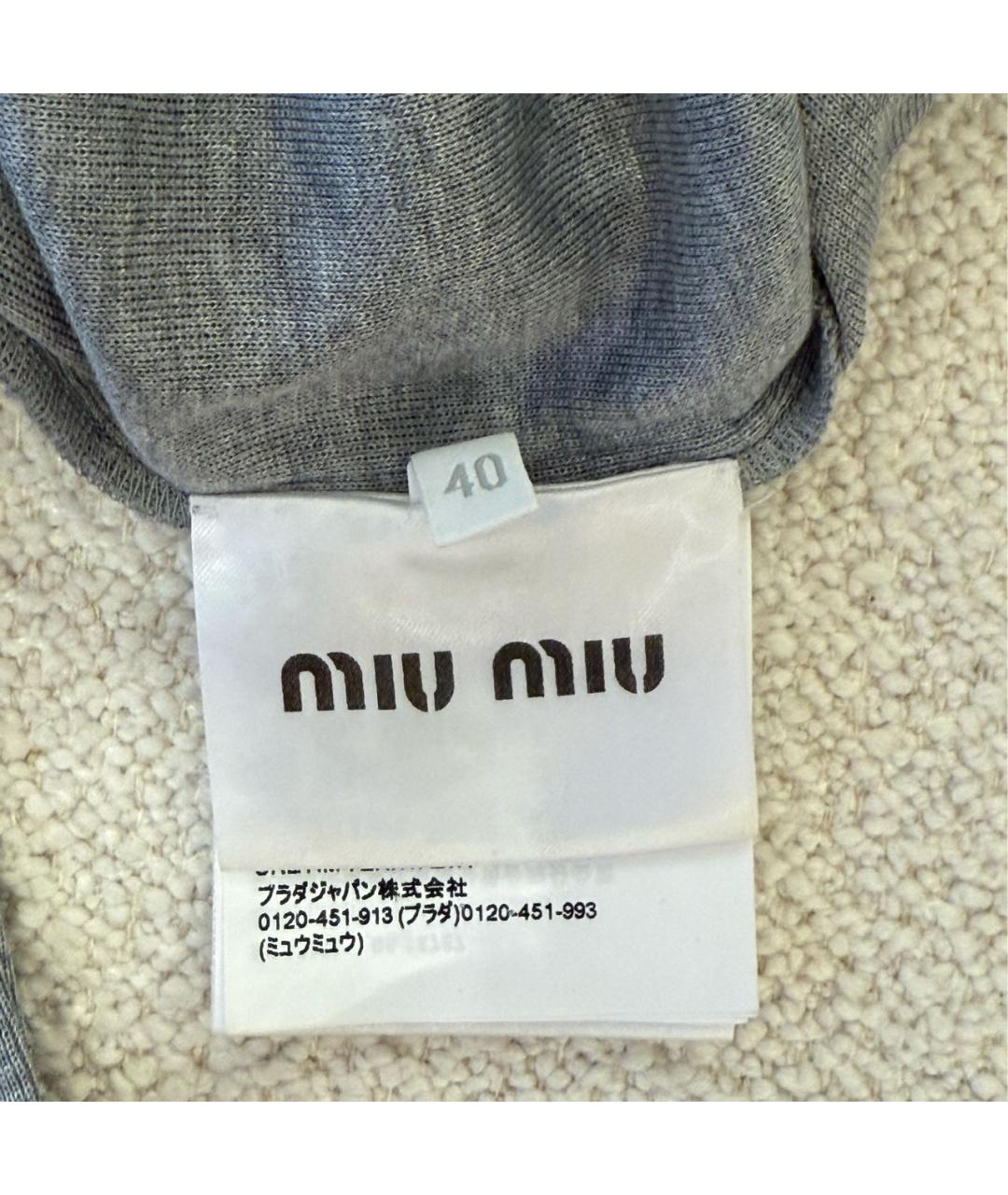 MIU MIU Серая шелковая водолазка, фото 5