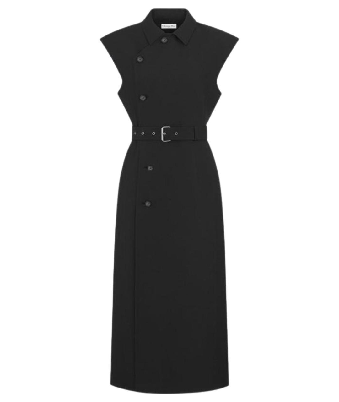 CHRISTIAN DIOR Черное шерстяное повседневное платье, фото 1
