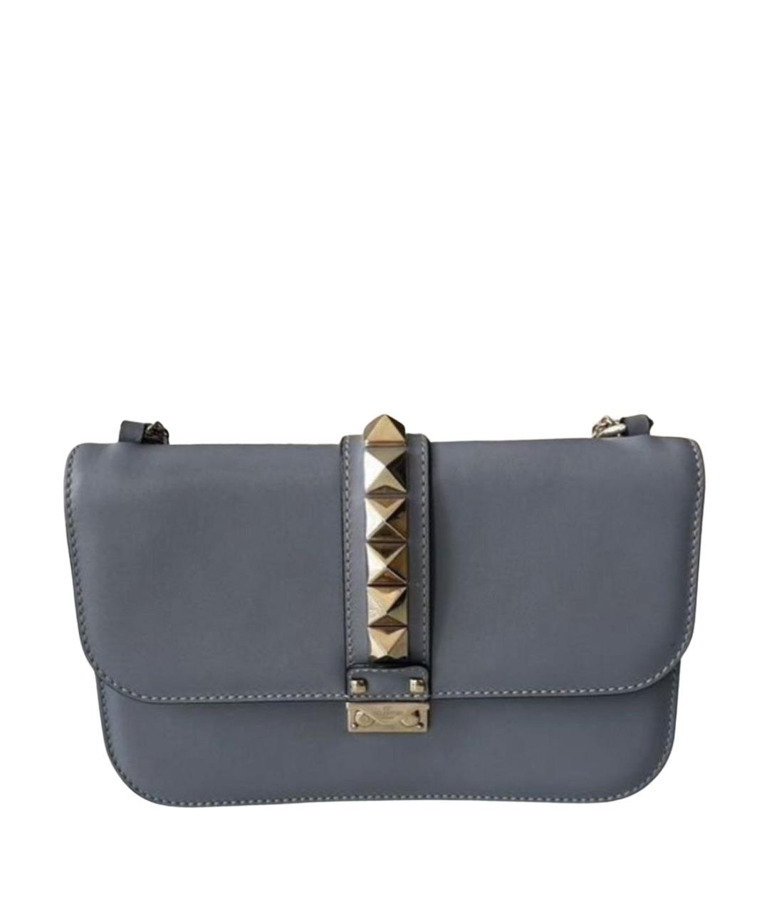 VALENTINO Голубая кожаная сумка через плечо, фото 1