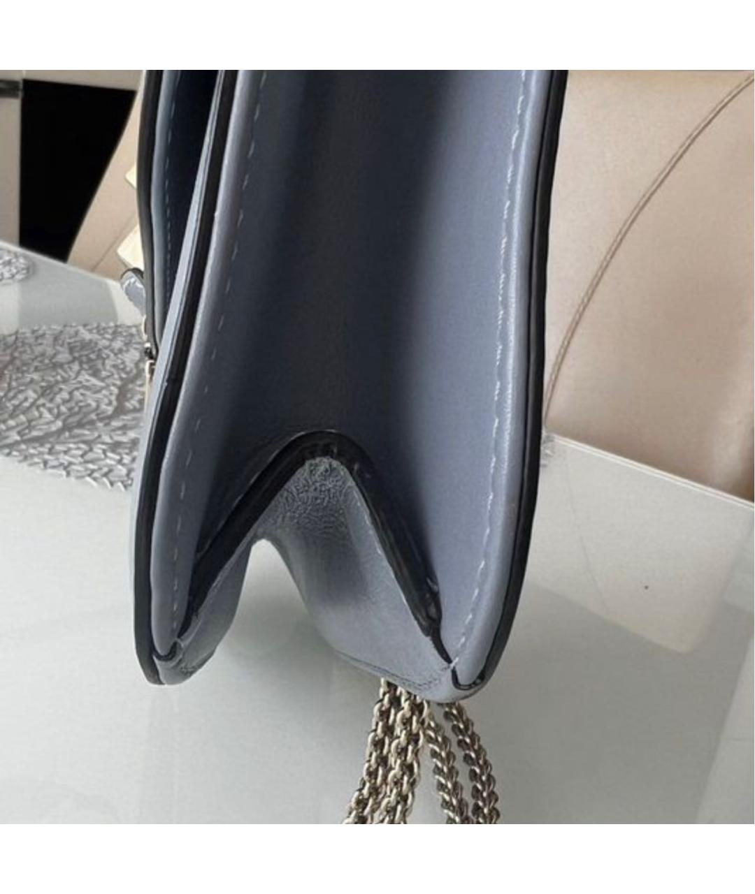 VALENTINO Голубая кожаная сумка через плечо, фото 4